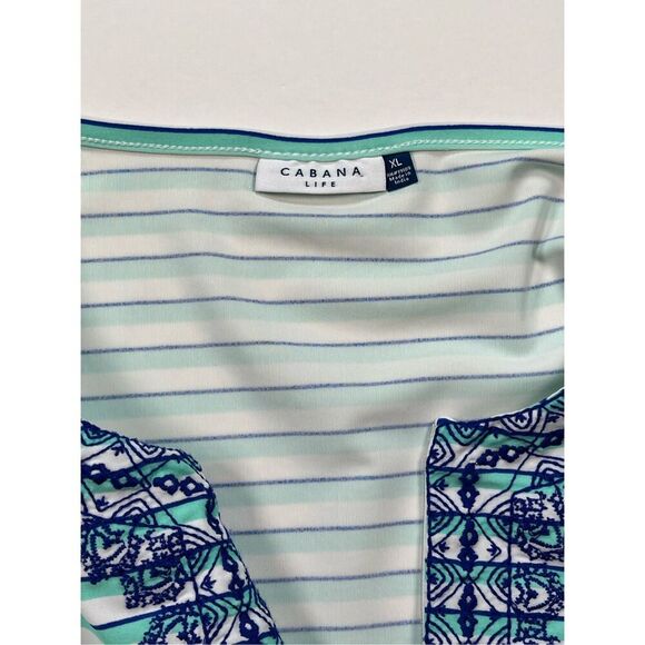Cabana Life Stretch 1/2 Zip Long Sleeve Rashguard Embroidered Size Extra Large - Picture 5 of 12